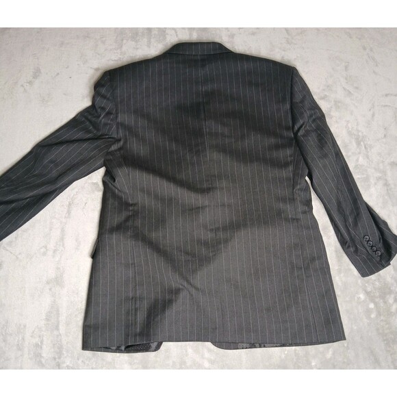 Gianco Polo Blazer Men 42R Black 3 Button Suit Preppy Super 140s Wool Sport Coat - Picture 2 of 14